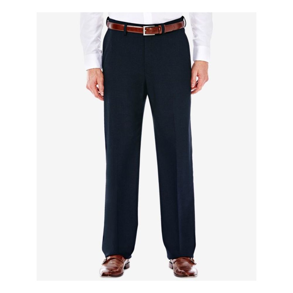 J.M. HAGGER Mens Navy Flat Front Classic Fit Stretch Suit Separate Pants 34 X 30